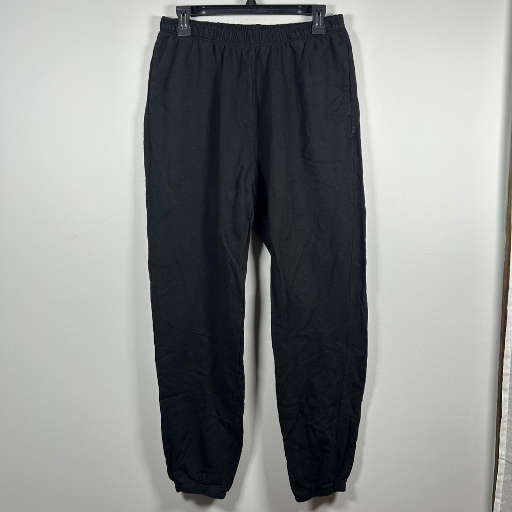 American Giant Sweatpants Mens Large Black Cotton Fleece Joggers USA Gym Lounge